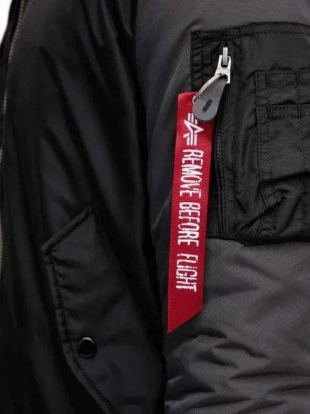 Geacă bomber Alpha Industries cu broderie negru