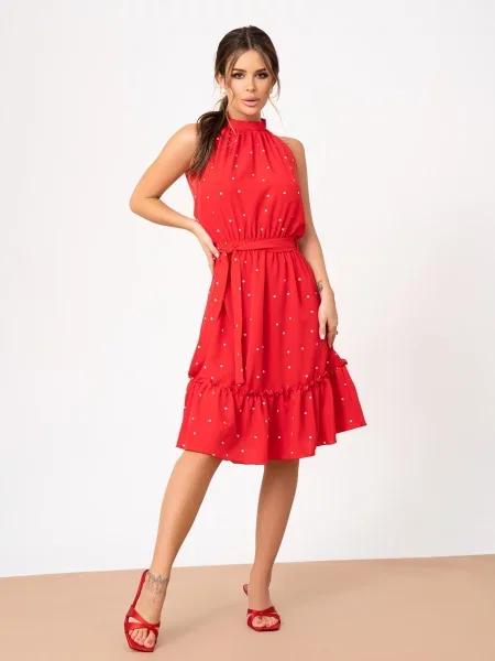 ISSA Plus Сукня міні без підкладки червоний