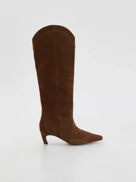 Замшевые сапоги Reserved коричневые