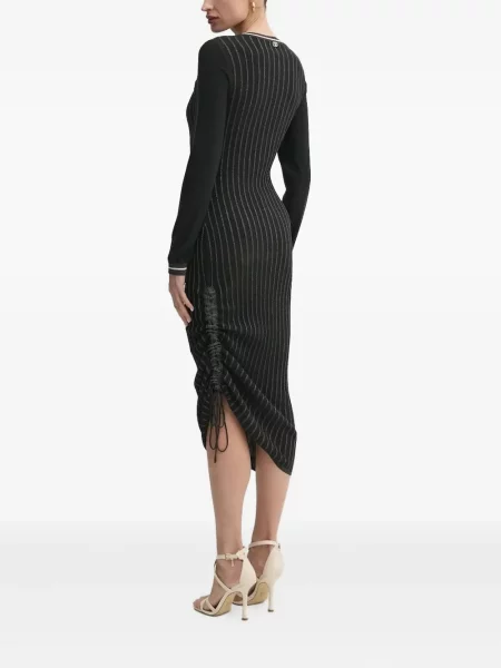 Rochie midi Liu Jo cu dungi până la genunchi de costum negru