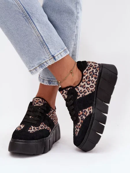 Superge Vinceza iz semiša s platformo črna