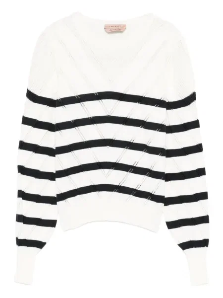 Pulover Twinset cu dungi alb