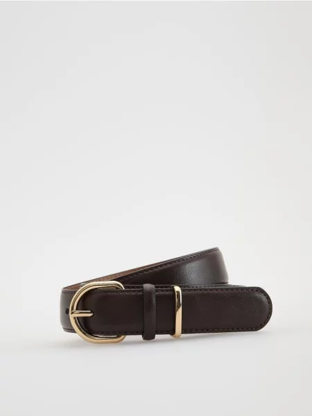 Reserved Ремінець з комбінованих матеріалів темно коричневий
