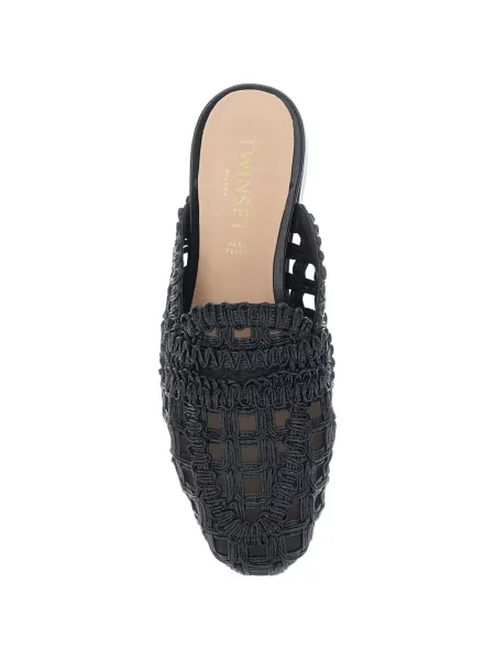 Papuci tip mules Twinset negru
