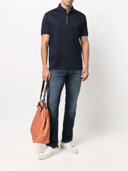 Dryžuota polo marškinėliai Paul Smith mėlyna