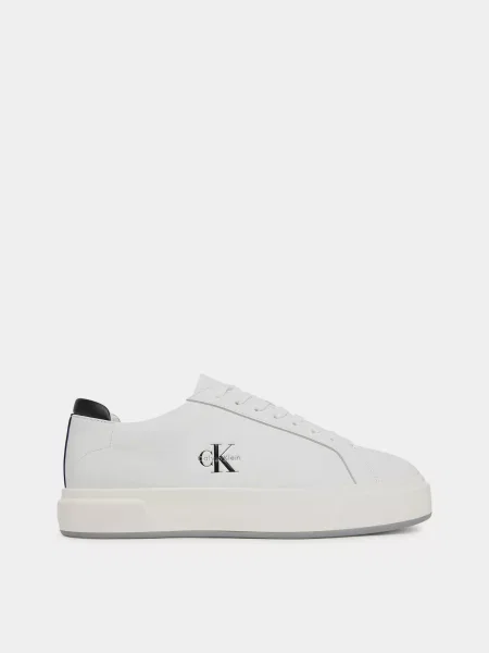 Шкіряні Кеди низькі Calvin Klein BASKET CUPSOLE LACEUP LTH ML білий