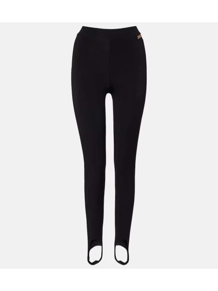 Leggings Balmain din jerseu negru