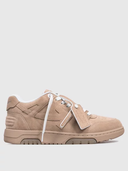 Замшеві кросівки Out Of Office з логотипом Off-white коричневі