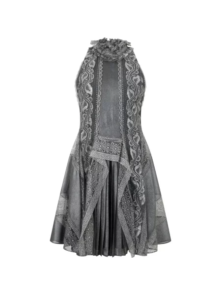 Rochie mini Alberta Ferretti cu volane gri