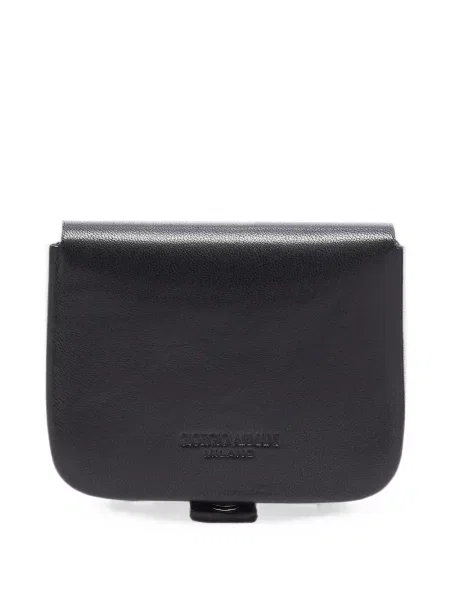 Portofel Giorgio Armani din piele cu autograf negru