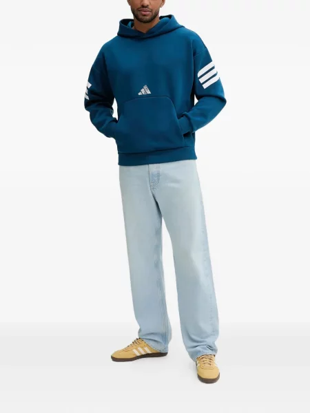 Prugaste teretana kratke hlače Adidas s printom plava