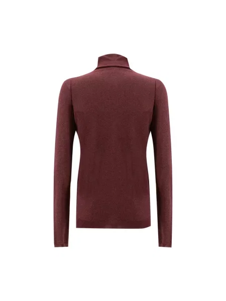 Sweter z golfem Brunello Cucinelli z kaszmiru klasyczny czerwony