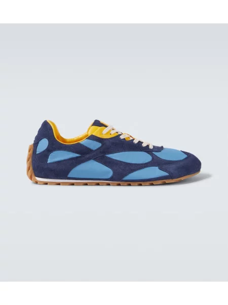 Sneakerși Bottega Veneta din piele de căprioară albastru