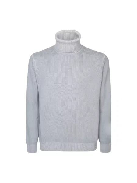 Sweter z golfem Dell'oglio wełniany beżowy