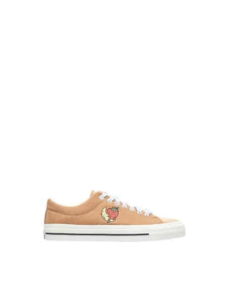 Sneakersy Converse z logo brązowe