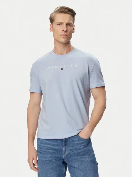 Тениска Tommy Jeans светлосиньо
