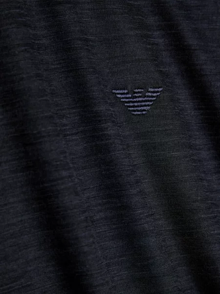 Тениска Emporio Armani с автограф синьо