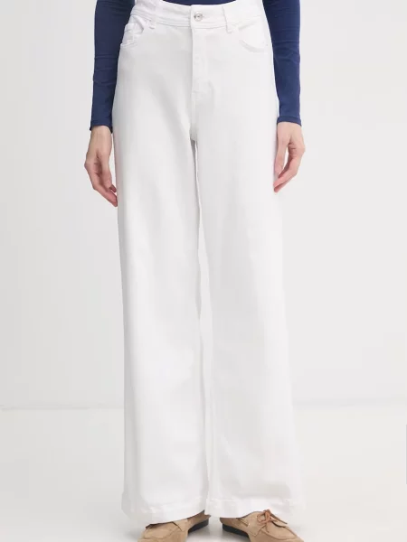 Mos Mosh blugi wide leg pentru femei Dara alb