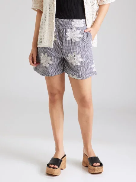 OBJECT Pantaloni OBJPENNY negru alb
