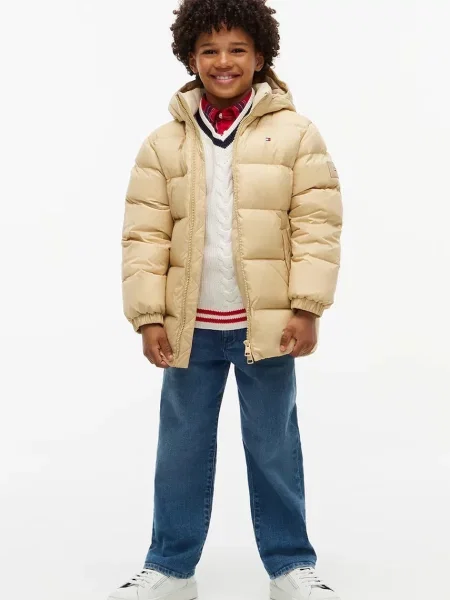 Tommy Hilfiger пухено яке за деца жълто