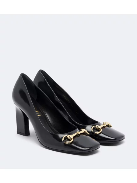 Pantofi cu toc Gucci din piele negru
