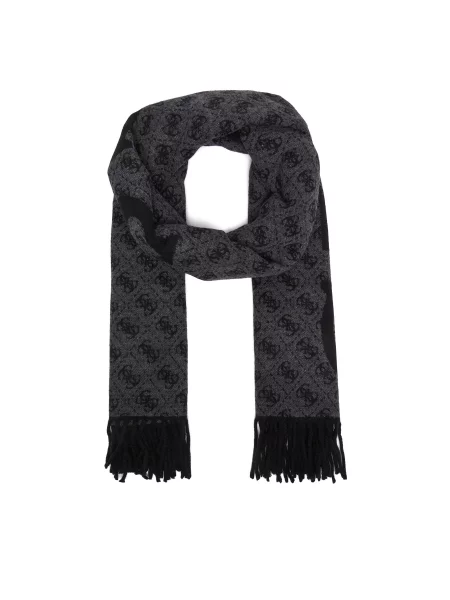 GUESS Κασκόλ MILANO / μαύρο γκρι