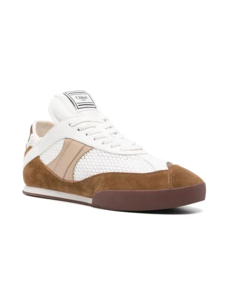 Sneakersy Chloe skórzane z logo brązowe