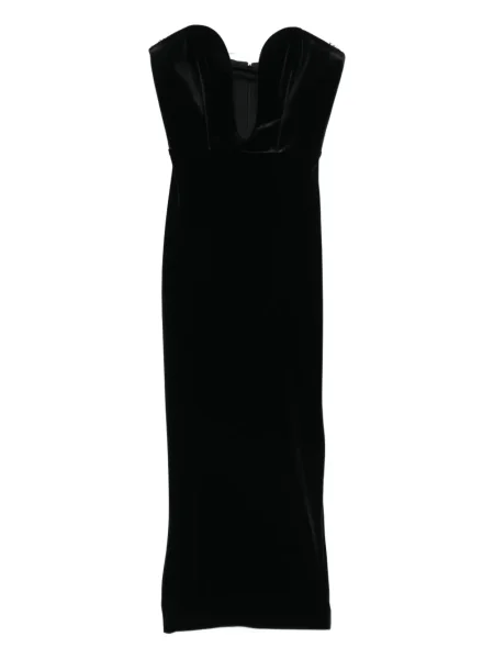Rochie Vestiaire D'un Oiseau Libre de catifea cu umerii deschiși de costum negru
