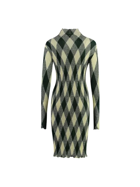 Sukienka Burberry z wzorem argyle zielona