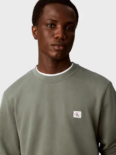 Світшот Calvin Klein оливковий