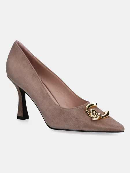 Велурени обувки с тънък Coccinelle E4 13 01 01 бежово