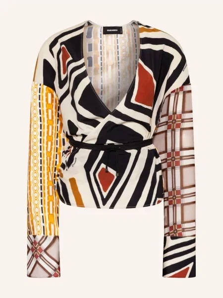 Bluzka O Kroju Kopertowym weiss biała