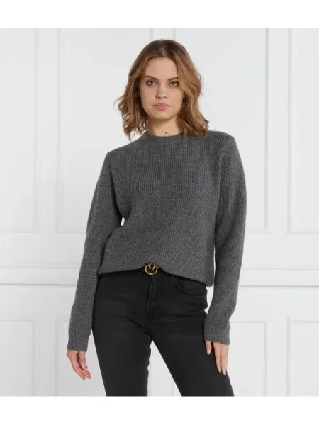 Pinko Pulover cu adaos de lână și cașmir gri