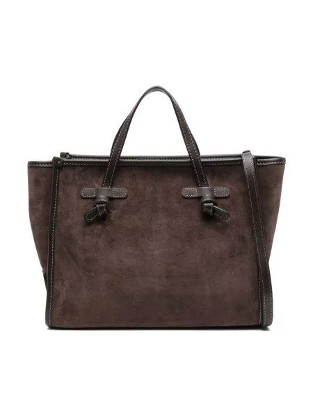 Shopperka Gianni Chiarini zamszowa biznesowa brązowa