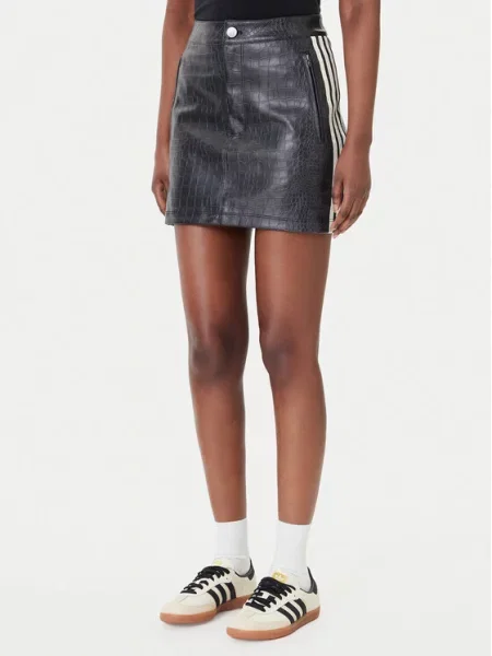 Adidas Φούστα από απομίμηση δέρματος Pleather μαύρο