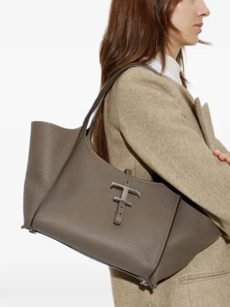 Geantă shopper Tod's din piele gri
