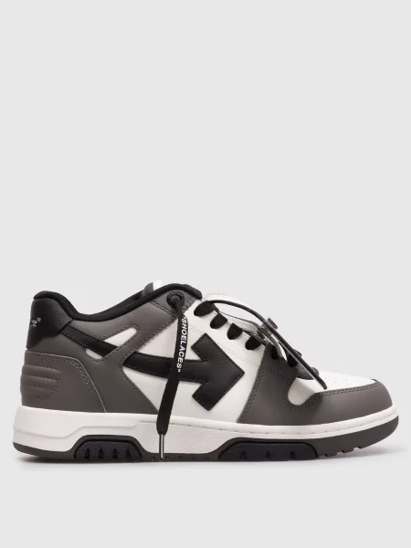 Шкіряні кросівки Out Of Office з емблемою Off-white сірі