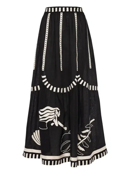 Maxi fusta maxi Eres în straturi negru