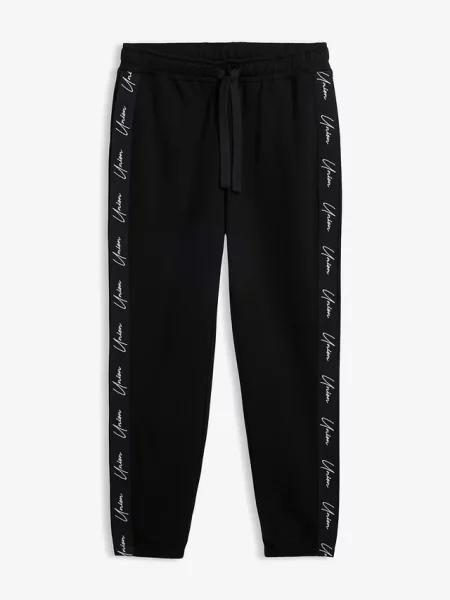 Spodnie joggingowe z czystej bawełny organicznej o kroju loose fit czarne