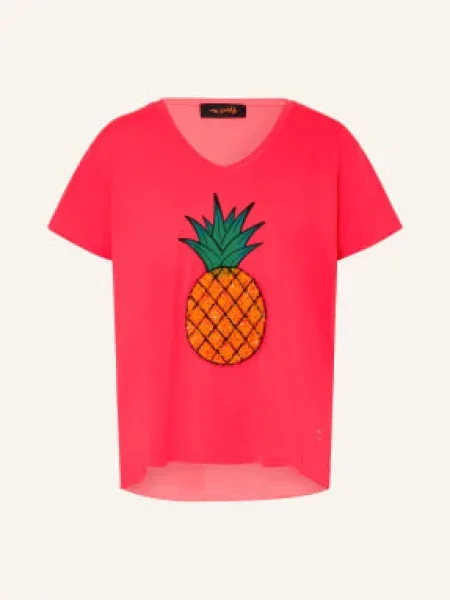 Miss Goodlife Koszulka Z Cekinami pink różowa