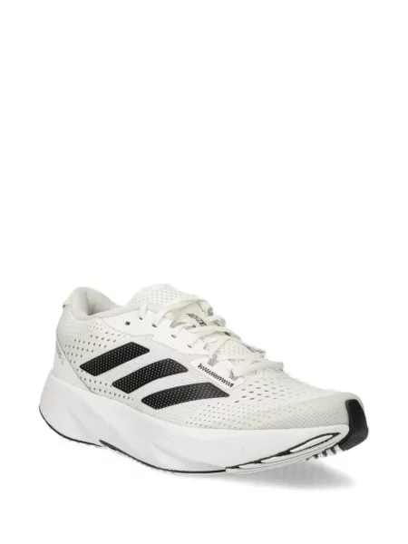 Geacă cu puf Adidas din piele de căprioară cu dungi cu glugă albastru