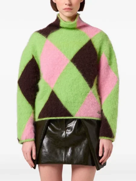 Pulover Msgm cu model argyle verde