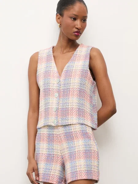 Answear.LAB kamizelka jednorzędowa różowa