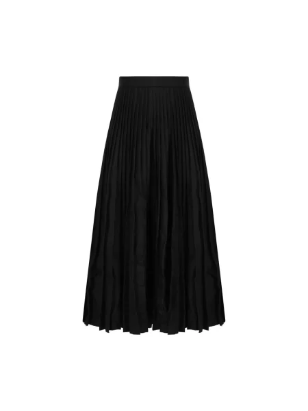 Lniana spódnica midi Balenciaga czarna