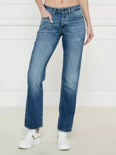 BOSS BLACK Blugi | Straight fit | high waist negru