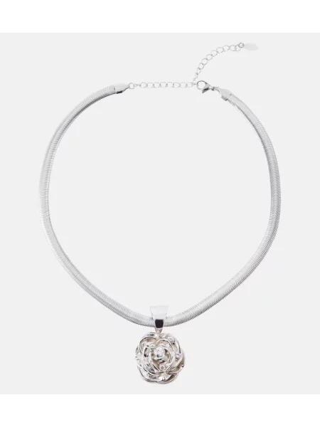 Pandantiv Magda Butrym cu model floral de cristal argintiu