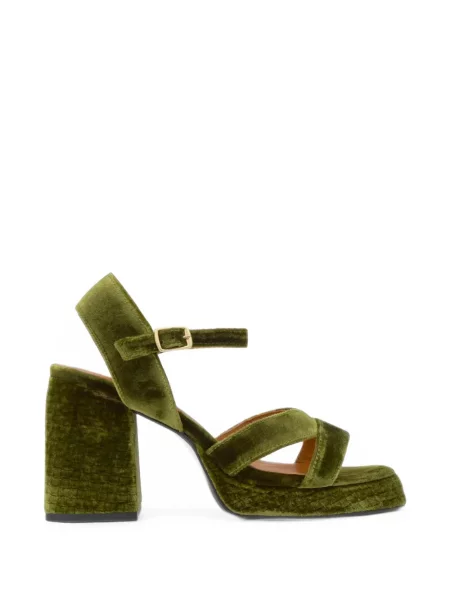 Sandale Castaner de catifea verde