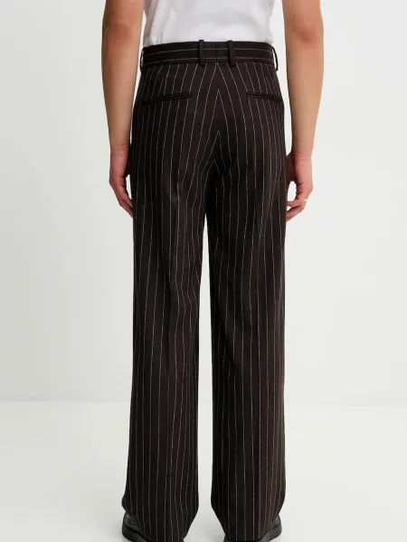 Drôle de Monsieur gyapjú nadrág Le Pantalon Pinstripes barna