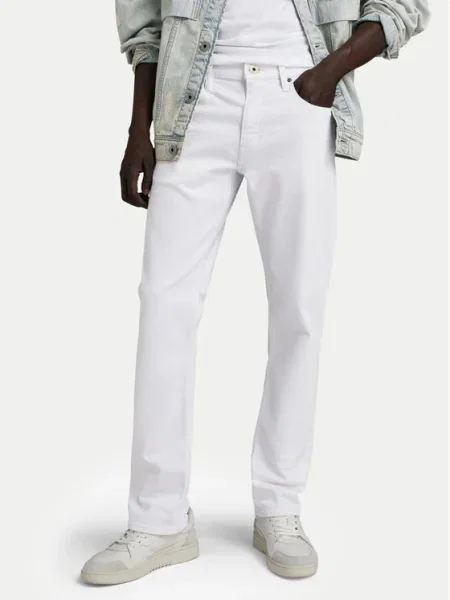 G-Star Raw Blugi Mose Straight Fit alb