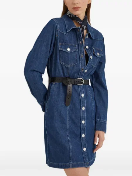 Curea Levi's® cu broderie cu cataramă cu dungi albastru